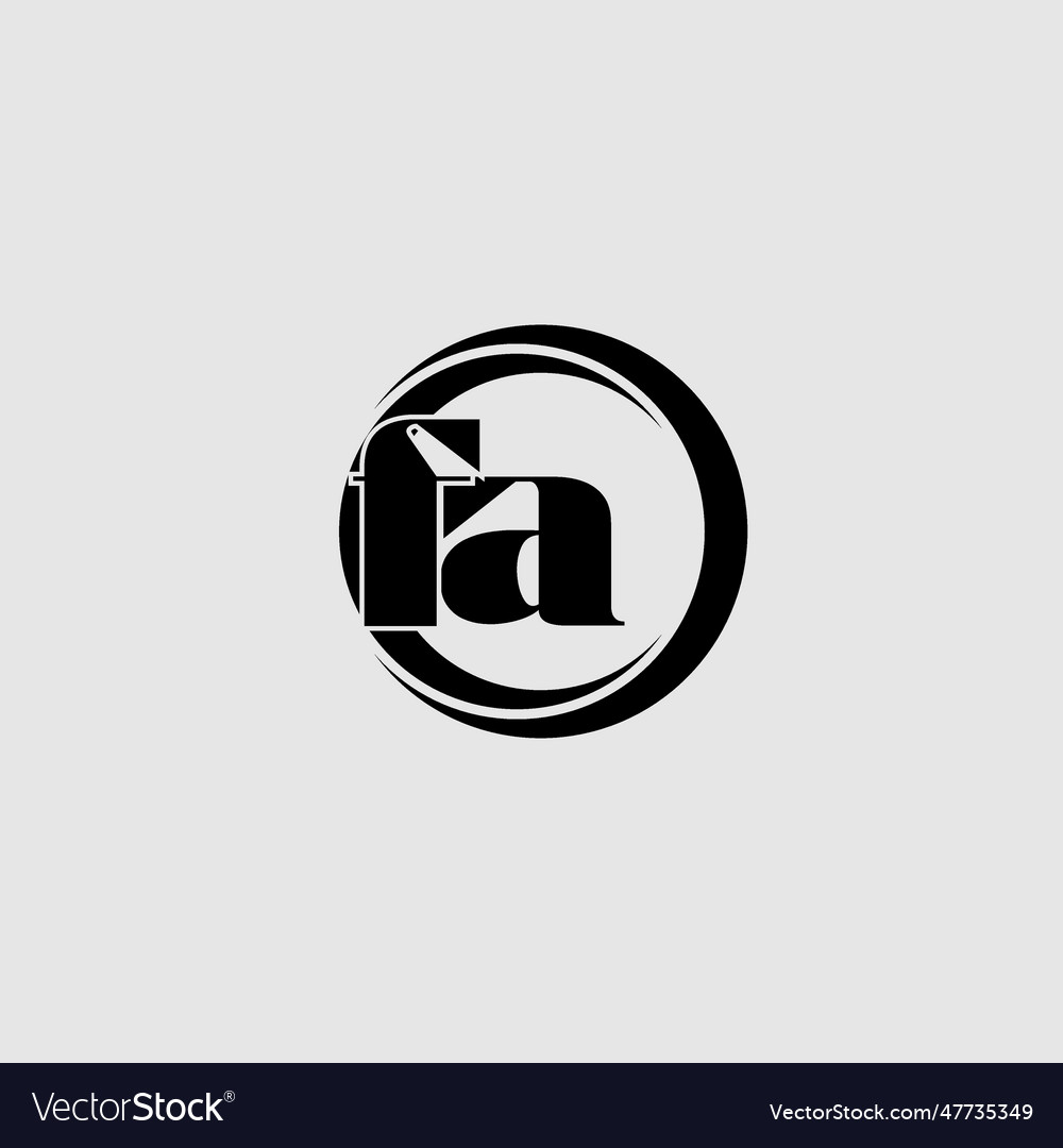 Letters fa simple circle linked line logo