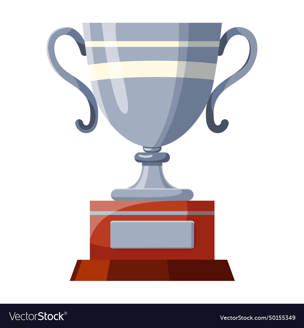 Silver Cup With Stripes Royalty Free Vector Image