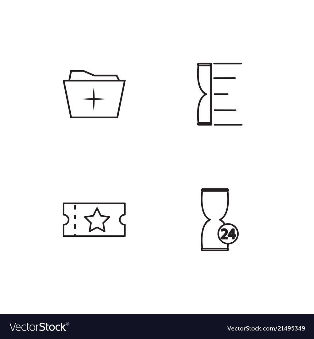 Time linear icons set simple outline