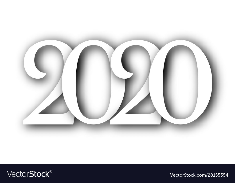 2020 happy new year logo text design