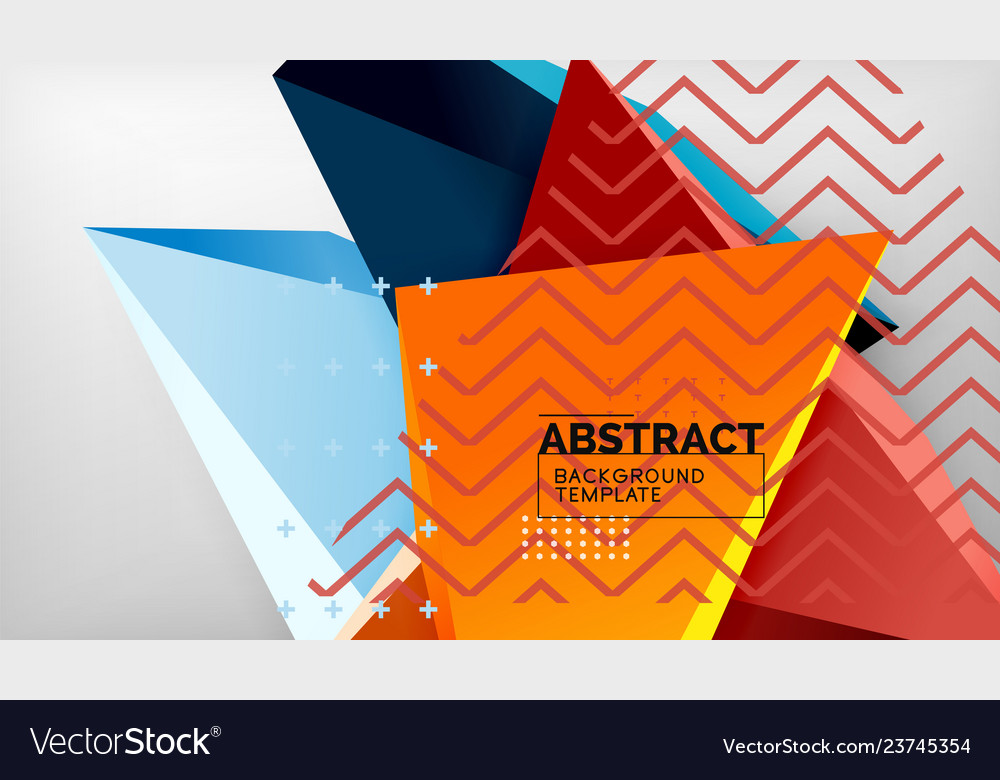 Abstract color triangles geometric background vector image Abstract color triangles geometric background