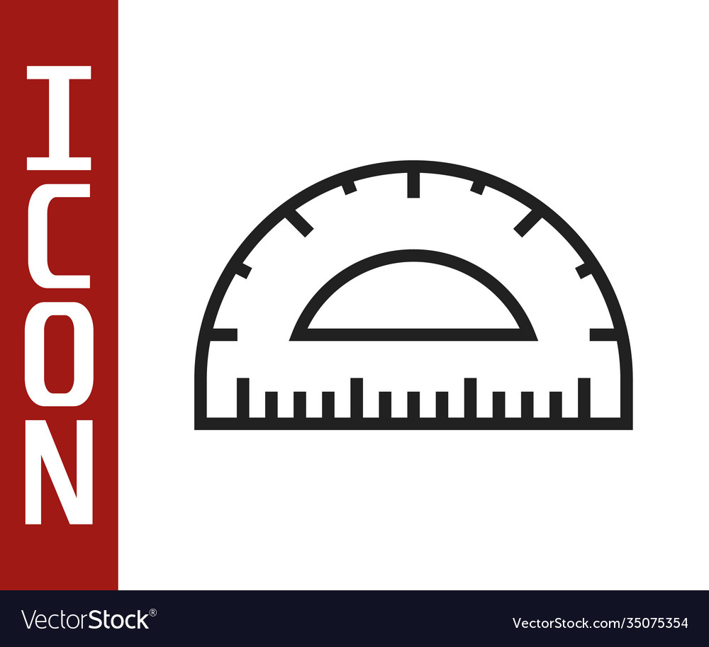 Black line protractor grid for measuring degrees vector image Black line protractor grid for measuring degrees