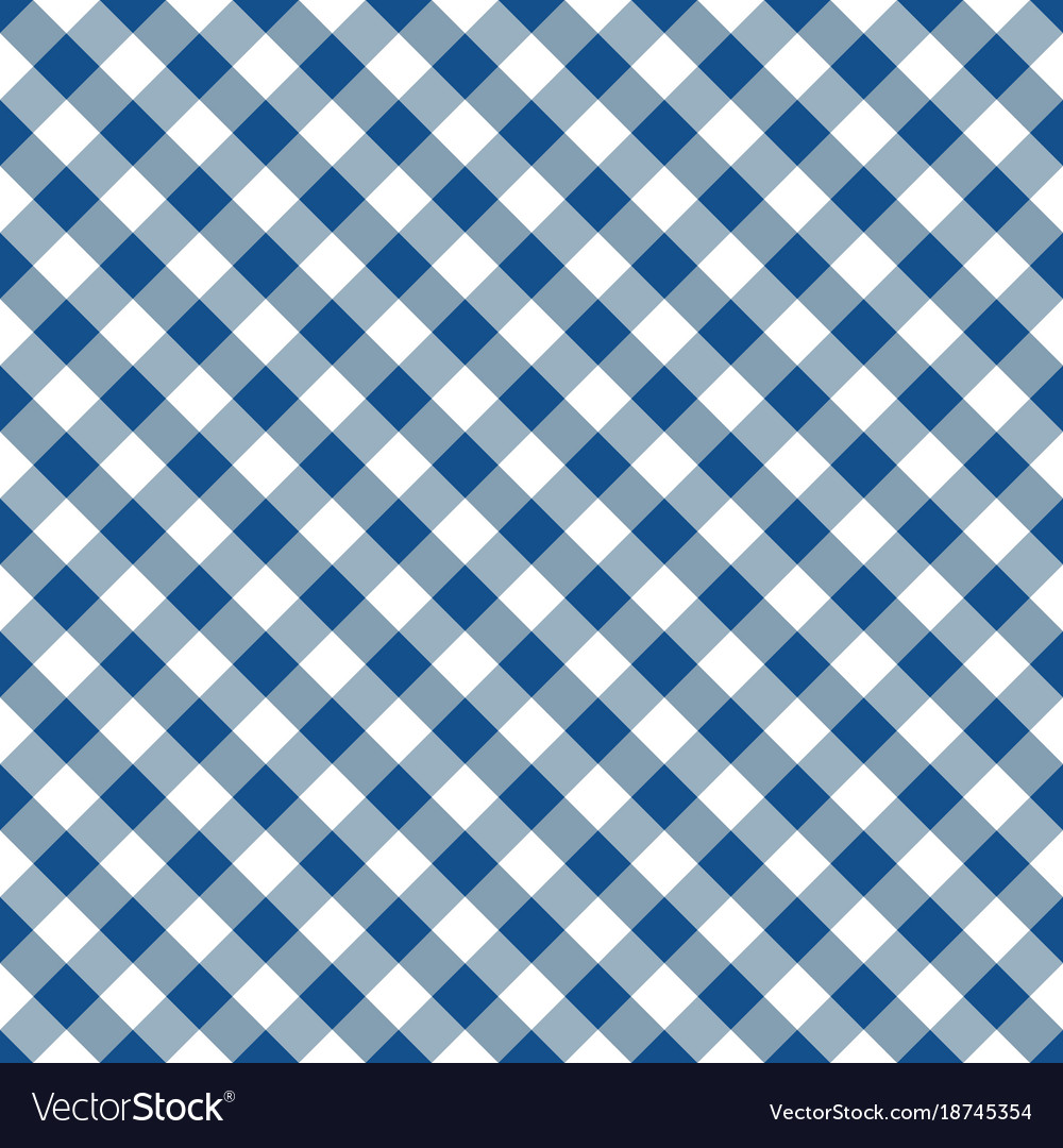 Blue And White Argyle Tablecloth Seamless Pattern Vector Image