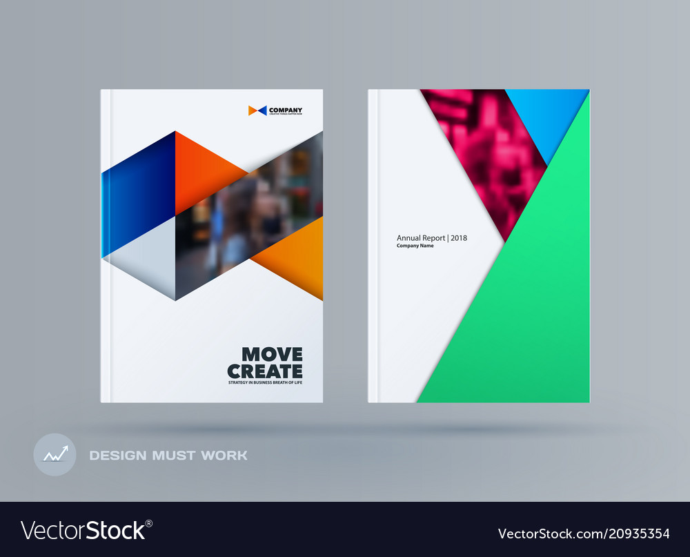 Brochure design triangles template colourful