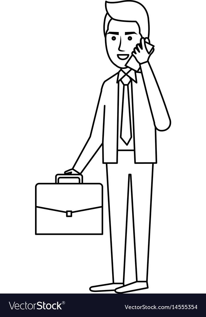 Businessman with smartphone avatar character icon