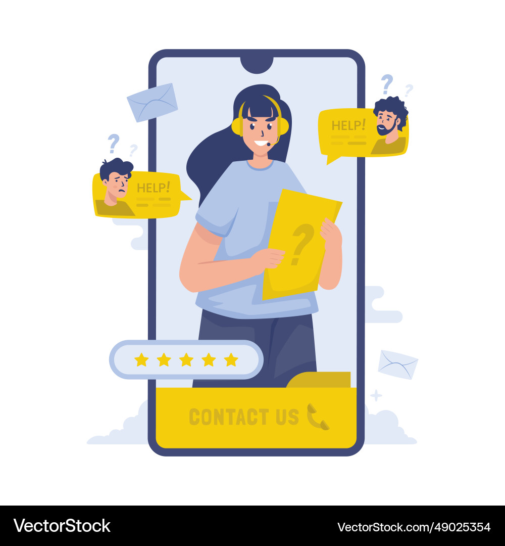 Customer contact support hotline Royalty Free Vector Image