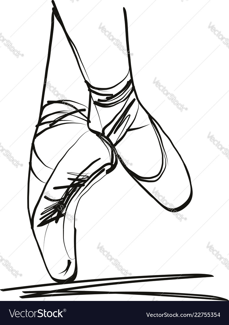 Dance ballerina ballet shoes Royalty Free Vector Image