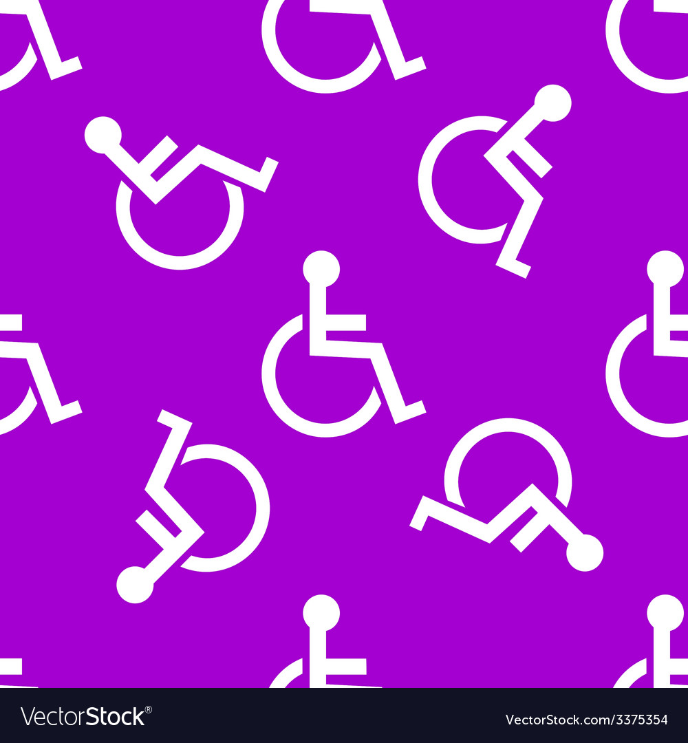 Disabled web icon flat design seamless pattern