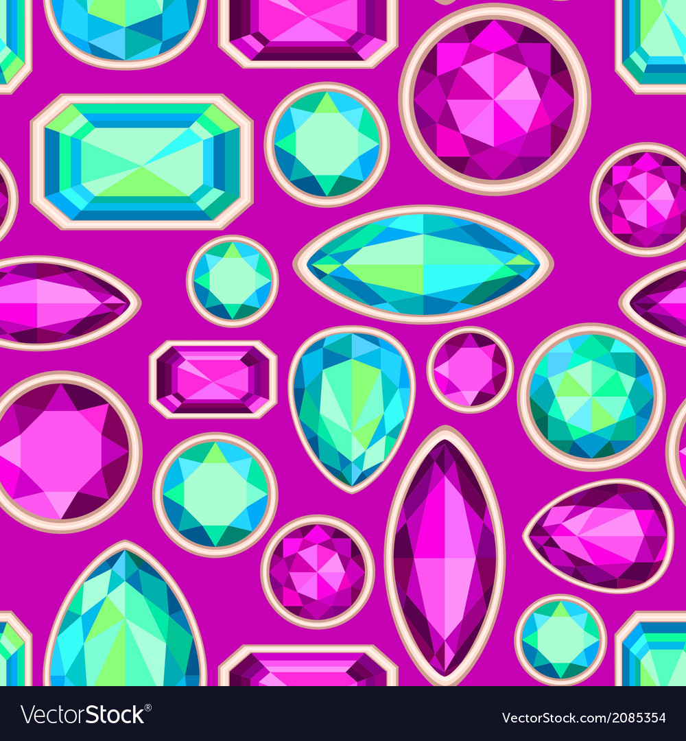 Gemstone seamless pattern