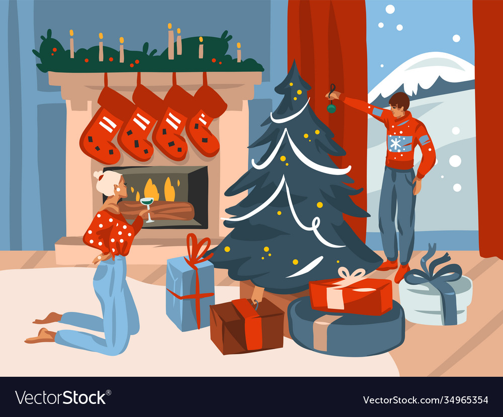 Hand drawn abstract fun stock flat merry Vector Image