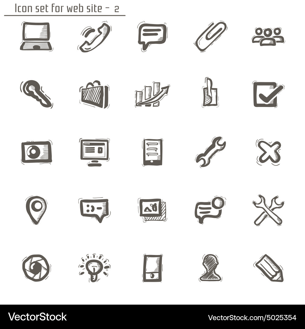 Icons sketches for the site Royalty Free Vector Image
