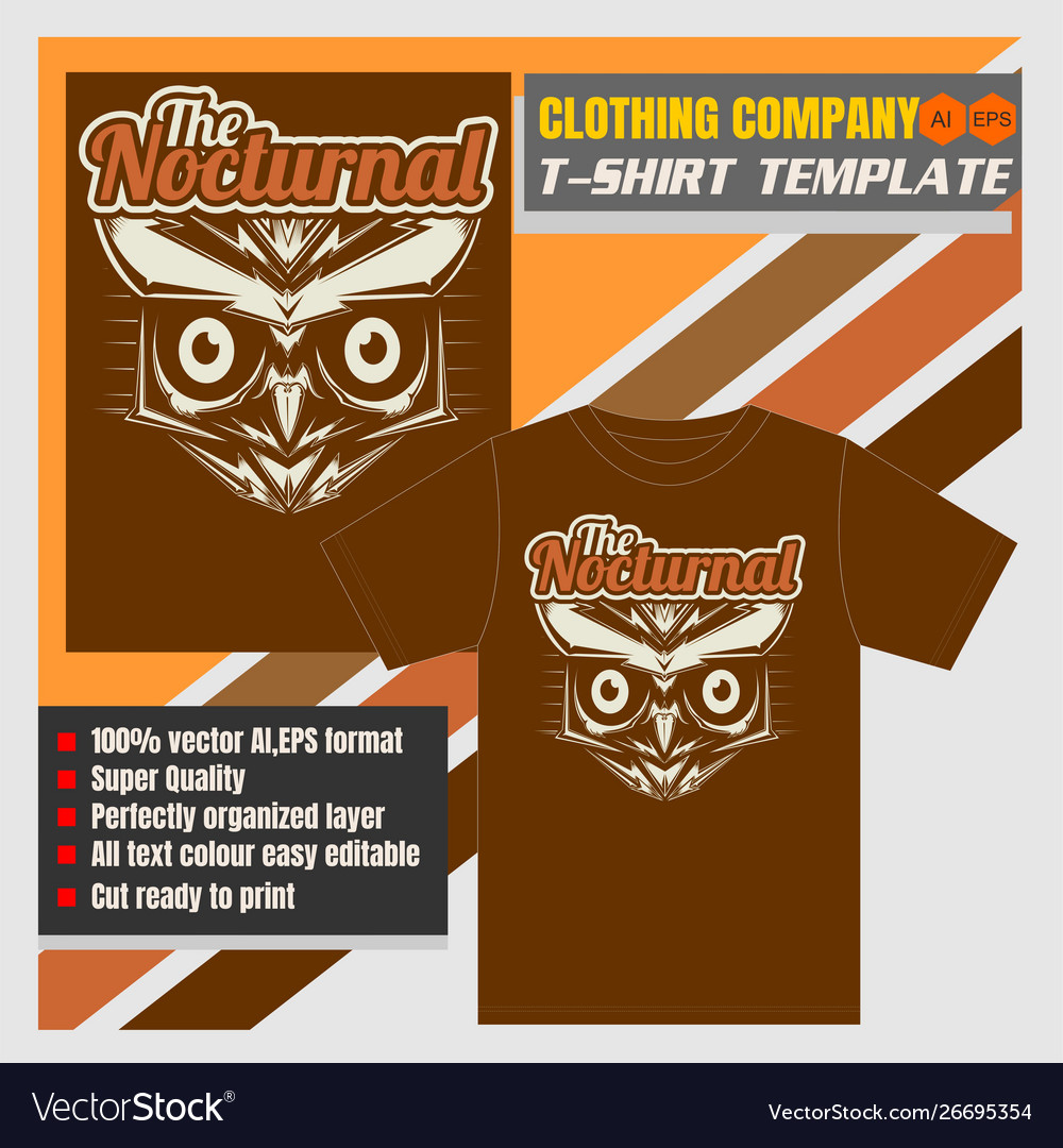 Mock up clothing company t-shirt templateowl bird