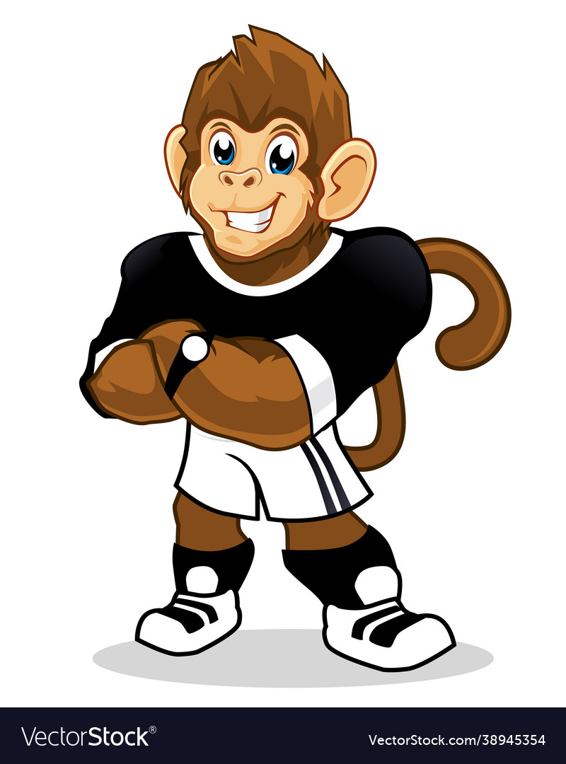 Monkey sport mascot cartoon Royalty Free Vector Image