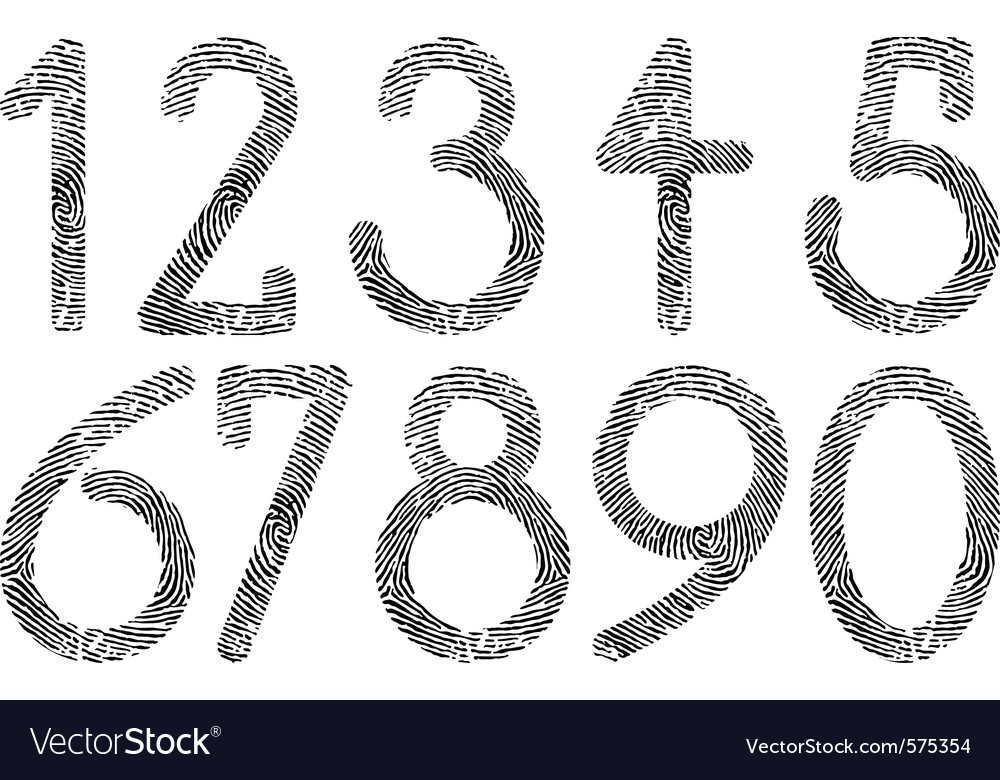 Numbers fingerprint Royalty Free Vector Image VectorStock
