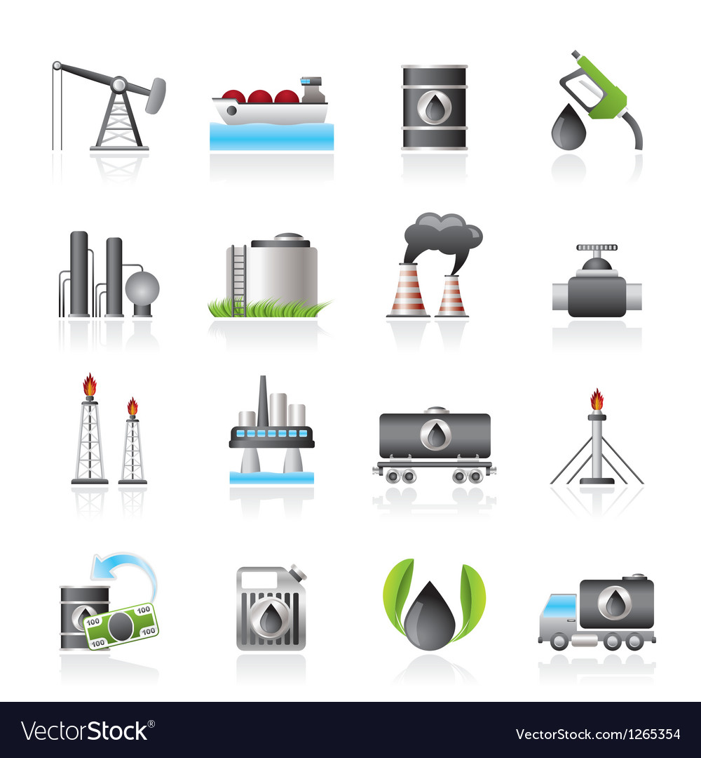 Öl & Petrol Industrie Icons Set
