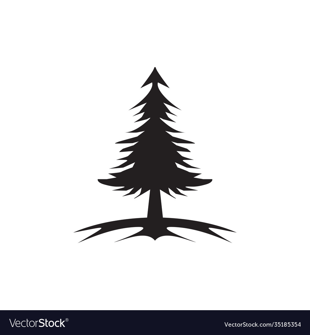 Pine tree icon logo design template Royalty Free Vector