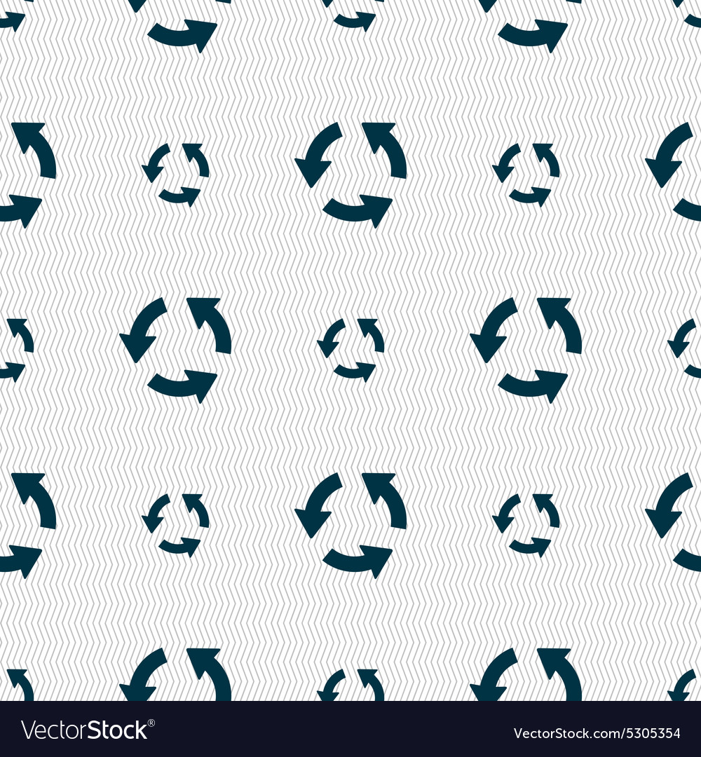 Refresh icon sign seamless pattern with geometric