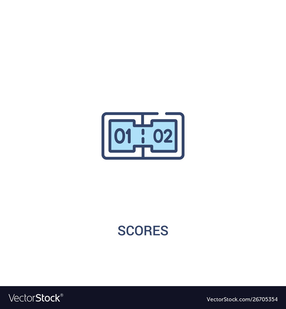 Scores concept 2 colored icon simple line element vector image Scores concept 2 colored icon simple line element