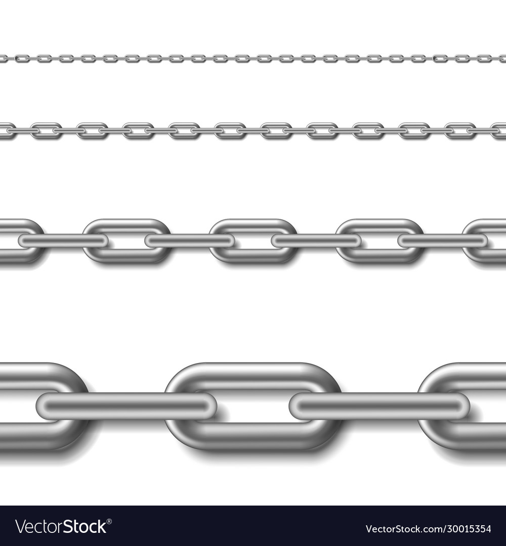 Seamless chain isolated on white background set Vector Image