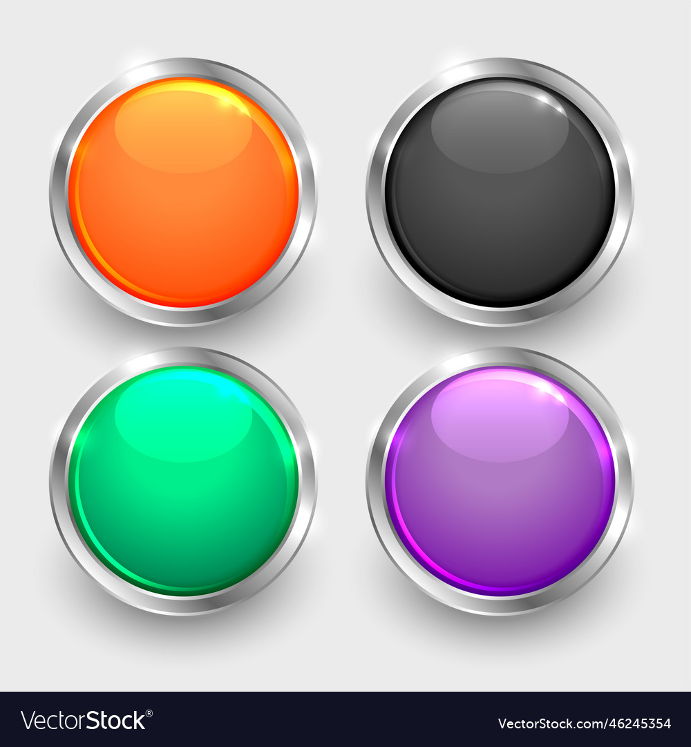Set of shiny round glossy buttons