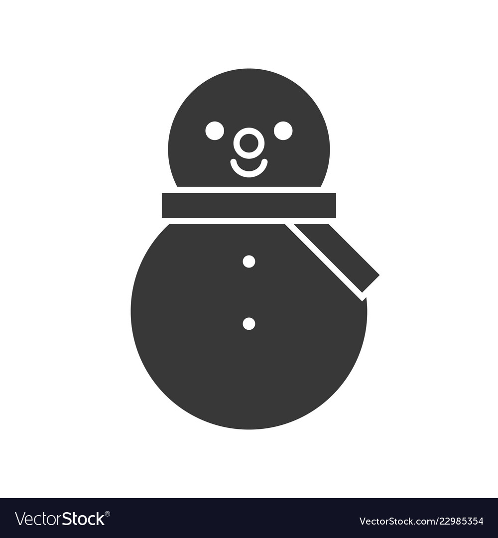 Snowman icon in silhouette design for use