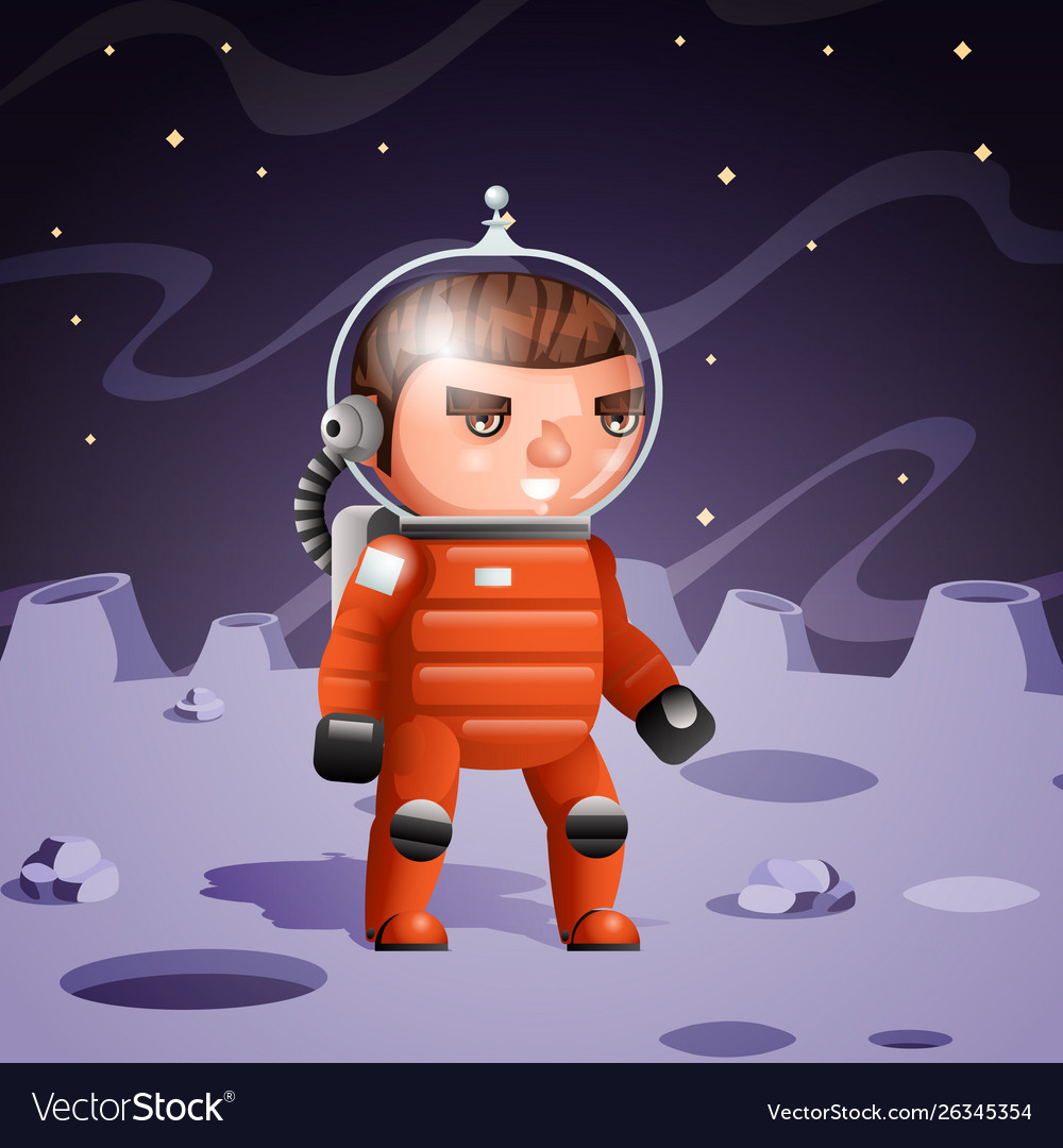 Space planet cosmonaut poster cartoon moon