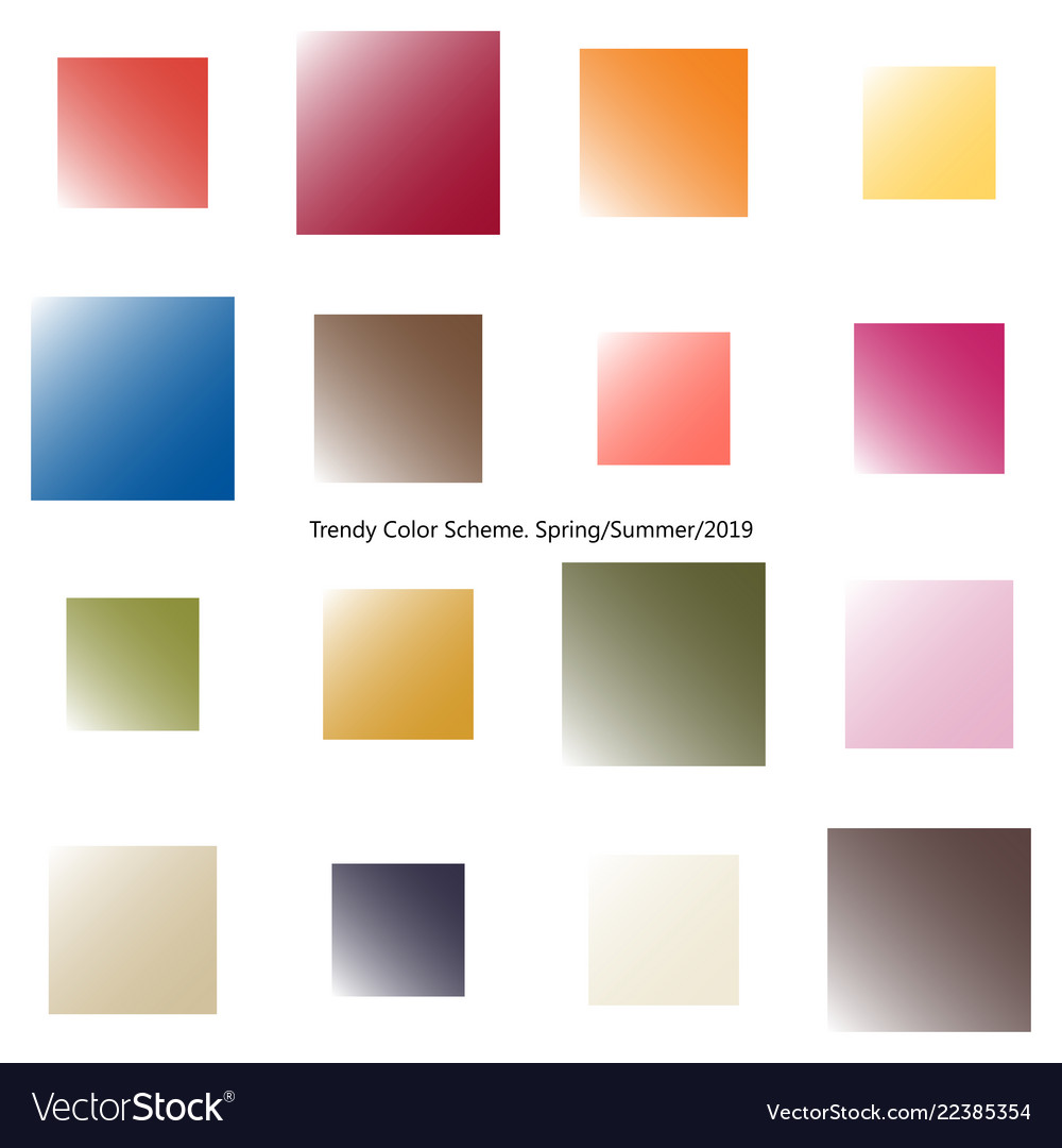 Trendy color scheme by gradient squares vector image Trendy color scheme by gradient squares