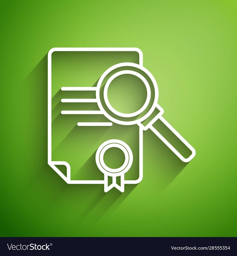 White line document with search icon isolated vector image White line document with search icon isolated
