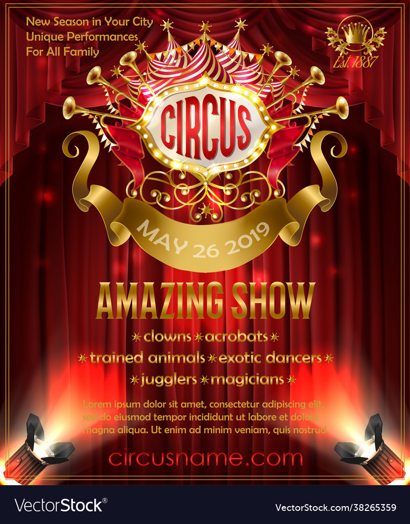 Advertising poster for circus amazing show