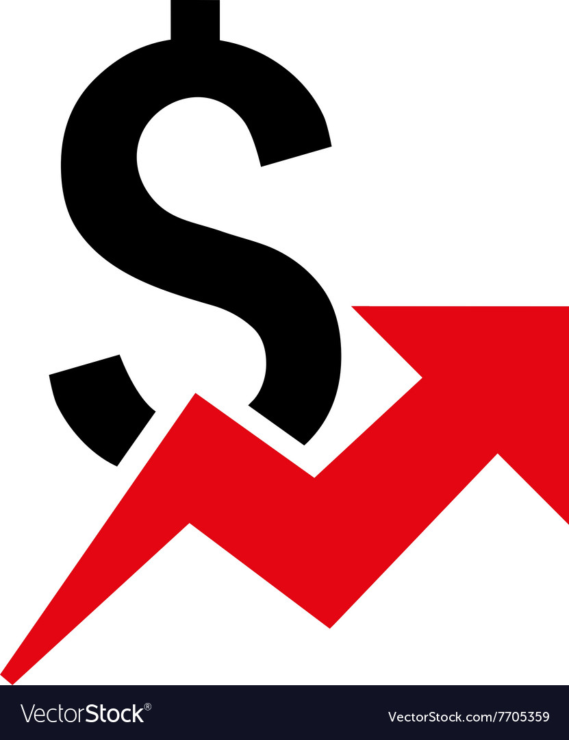 Dollar growth flat icon