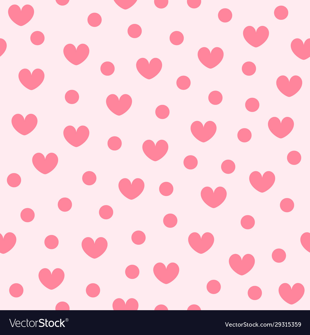 Heart pattern with dots seamless background Vector Image