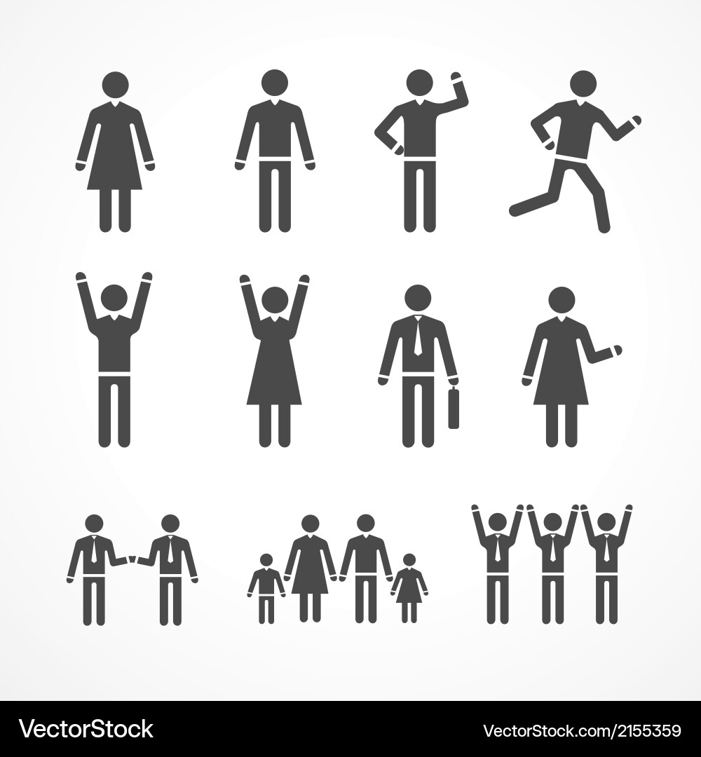 Human silhouettes Royalty Free Vector Image - VectorStock