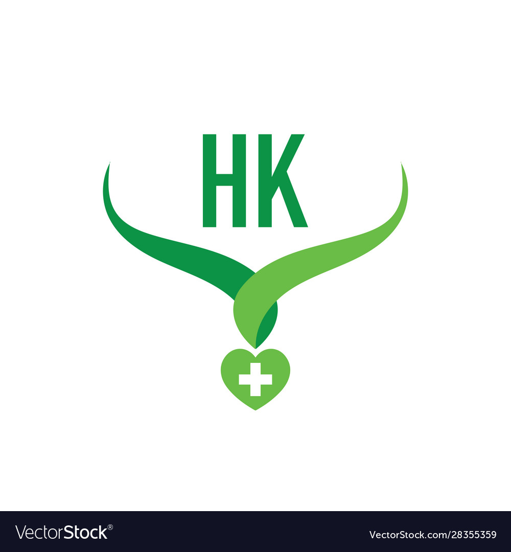 Ursprünglicher Buchstabe hk kreative Gesundheit grünes Logo