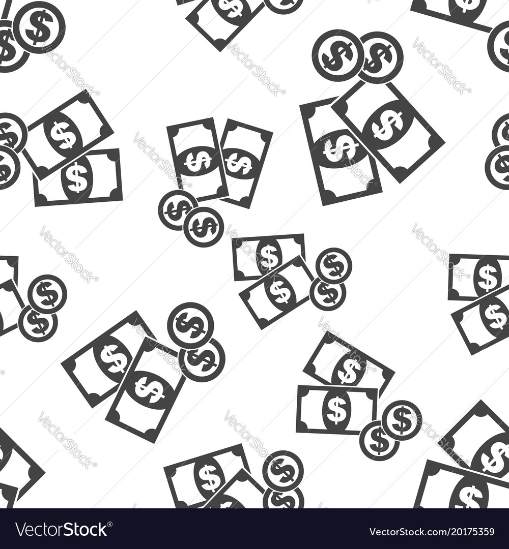 Money coins seamless pattern background icon Vector Image