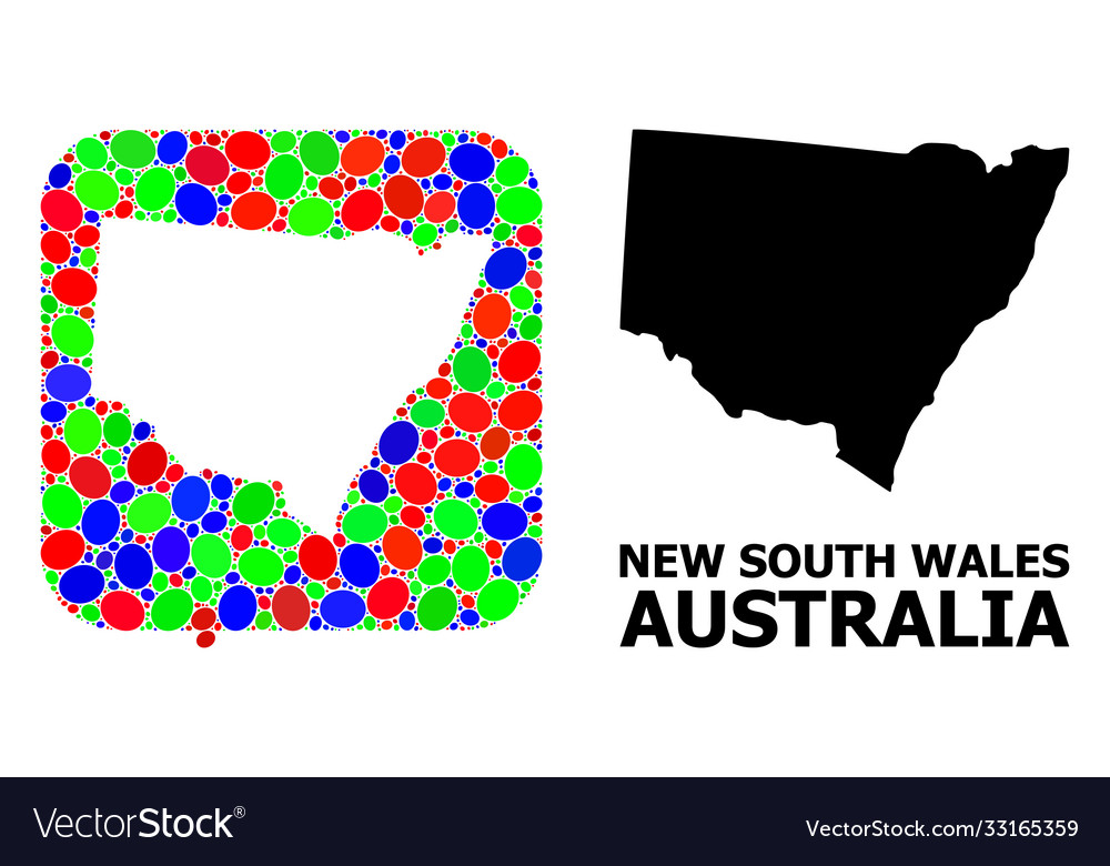 Mosaic hole and solid map new south wales