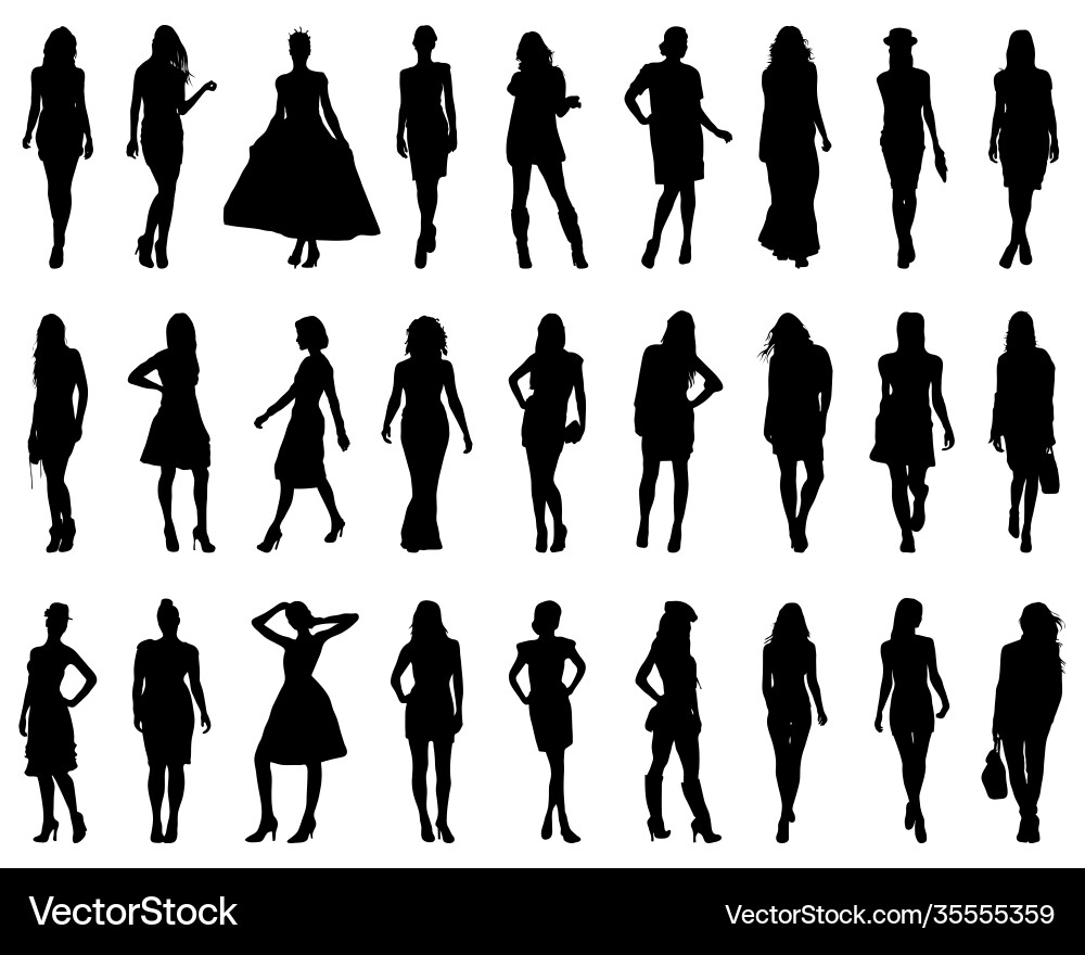Silhouettes Fashion Royalty Free Vector Image Vectorstock
