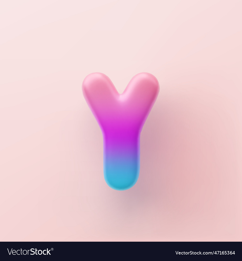 3d colorful gradient letter y on a light