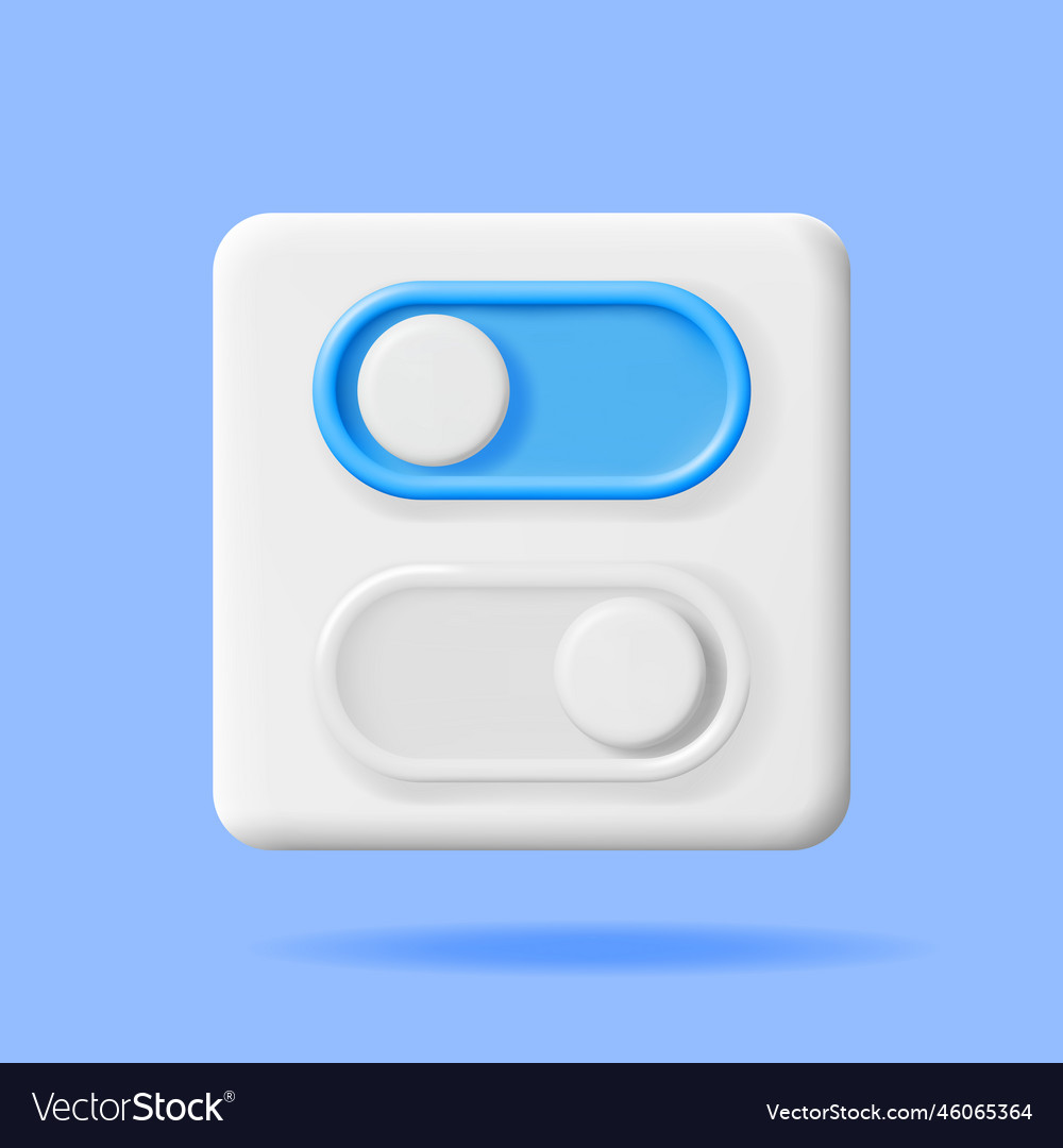 3d on and off buttons switch Royalty Free Vector Image