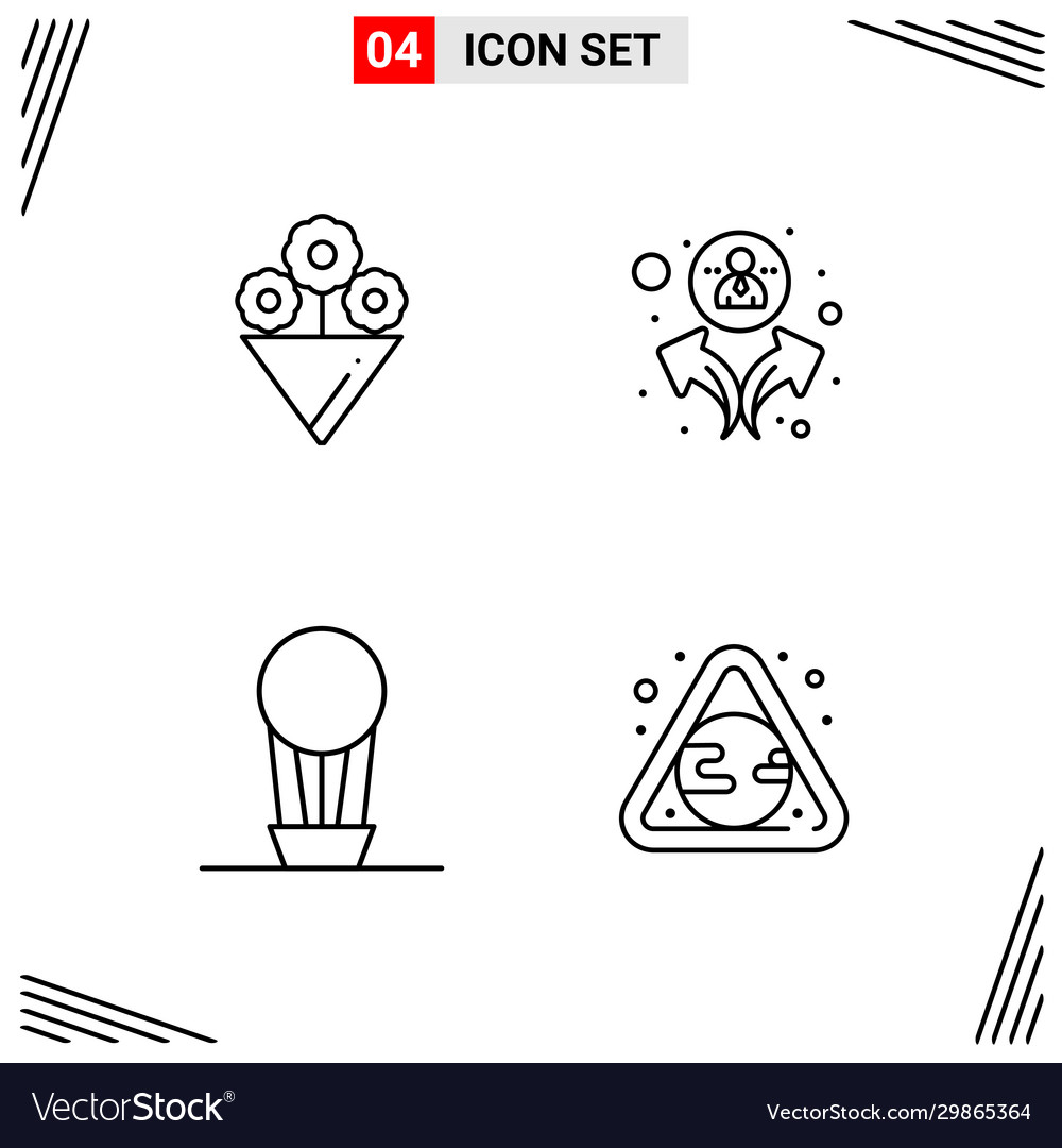 4 icons line style grid based creative outline vector image 4 icons line style grid based creative outline