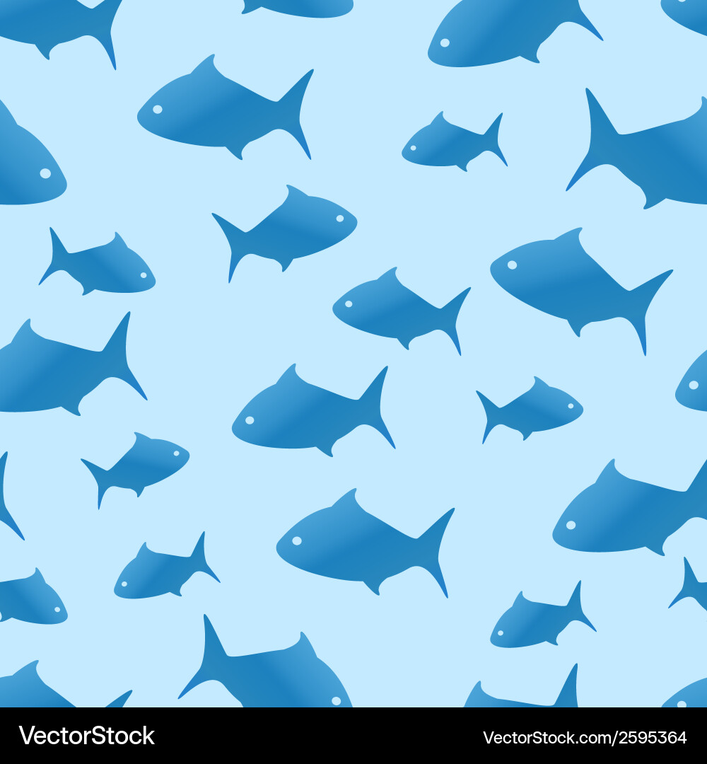 Blue shark seamless pattern Royalty Free Vector Image