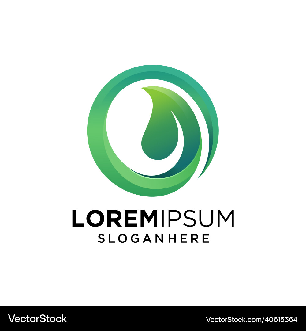 Circle leaf logo icon Royalty Free Vector Image
