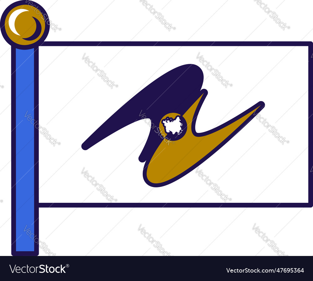 Eurasian economic union flag on flagpole Vector Image