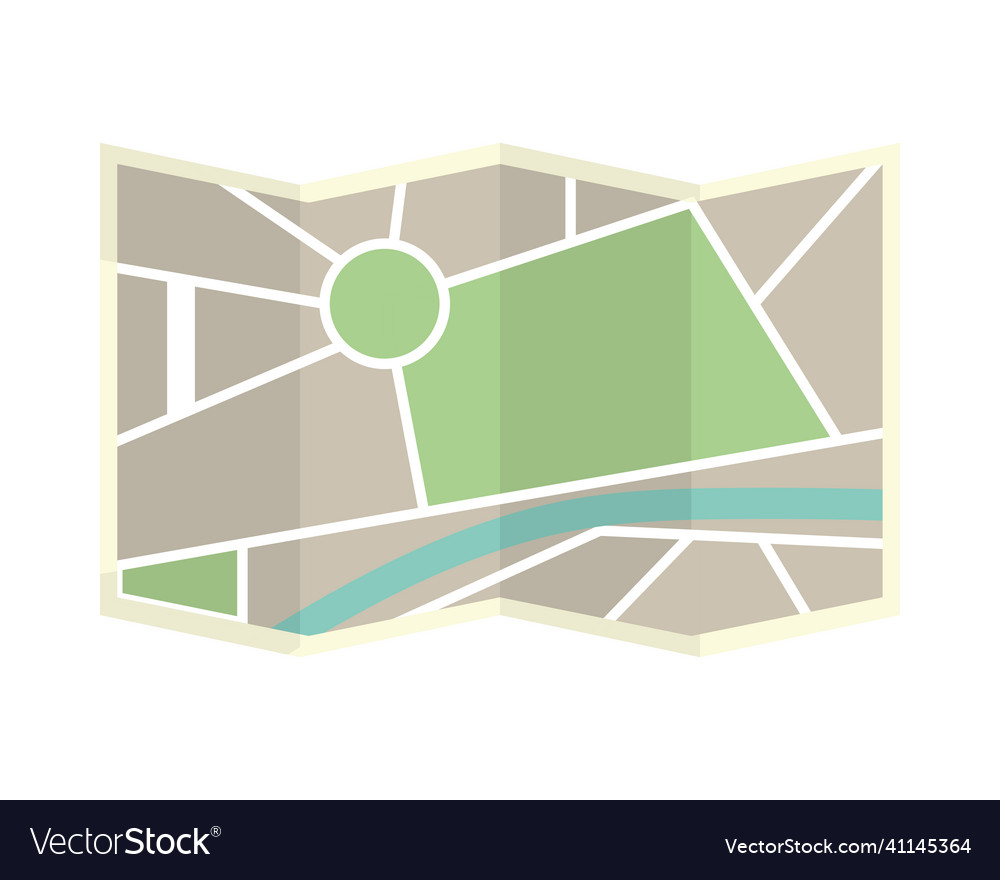 Folded Map Location Royalty Free Vector Image - Vectorstock