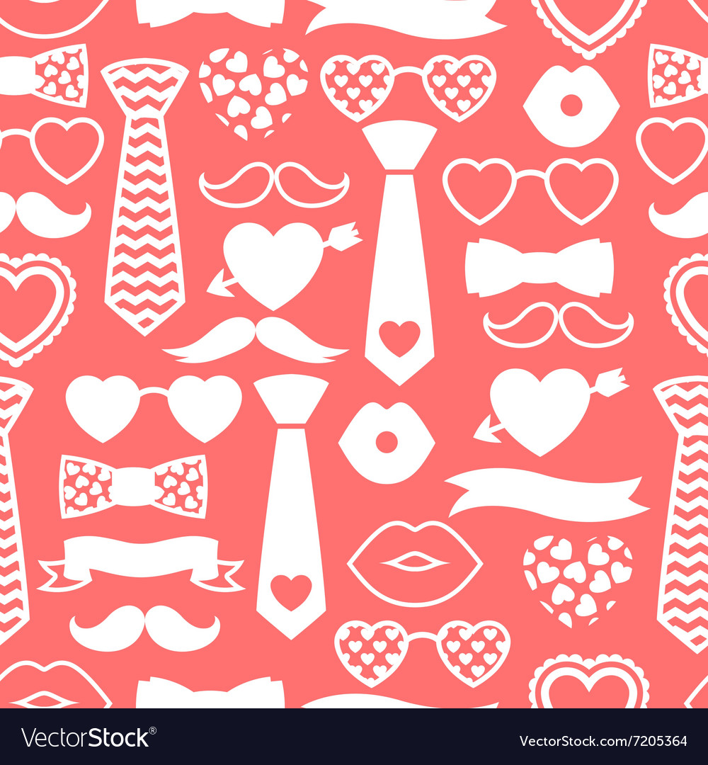 Happy valentines day seamless pattern hipster