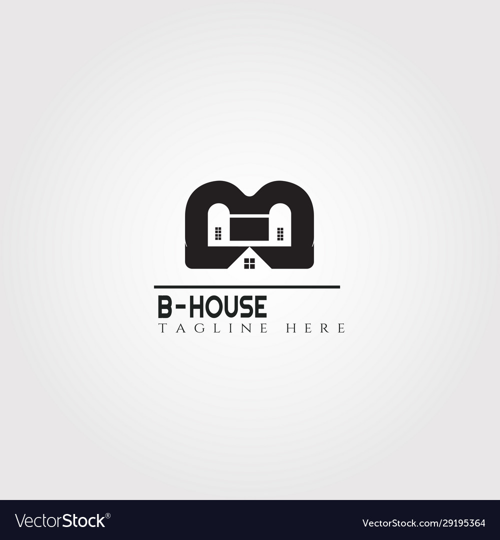 House Icon Template With B Letter Home Creative Vector Image