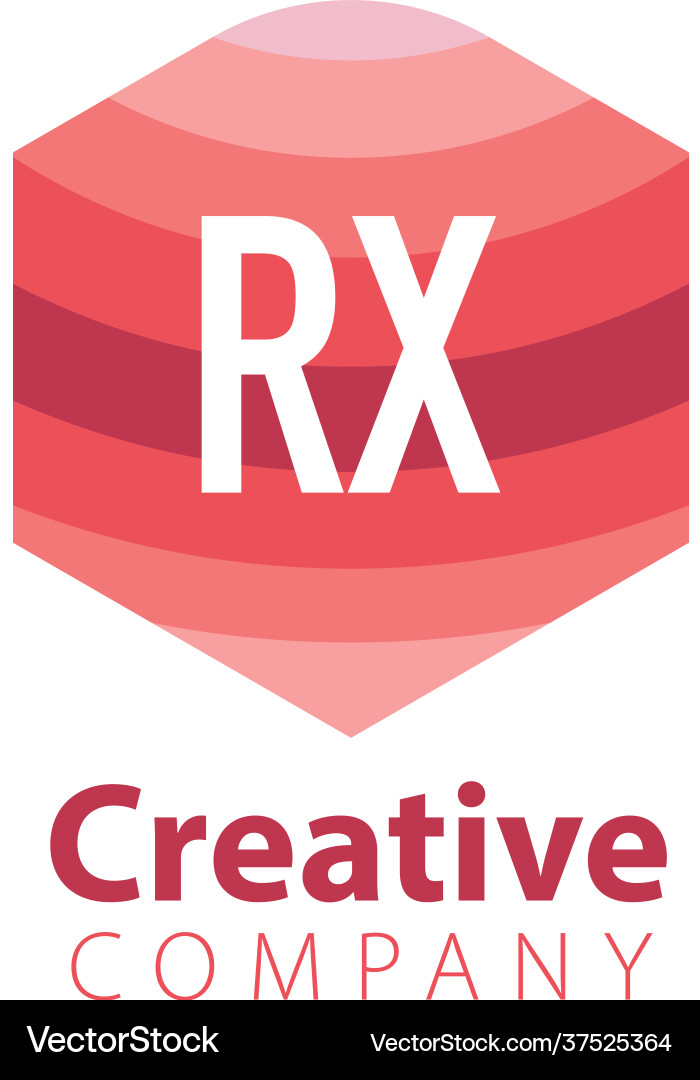 Initial letter rx colorful hexagonal logo Vector Image