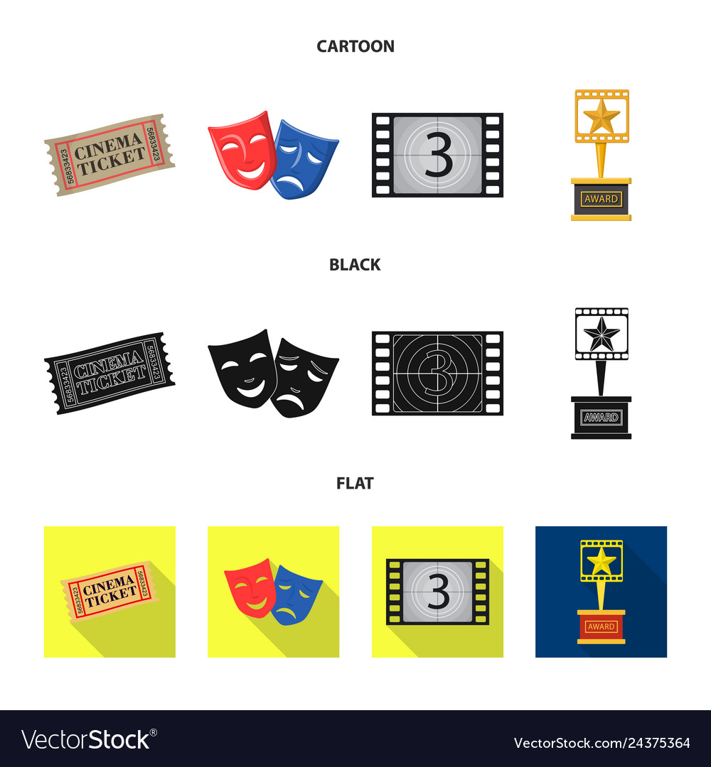 Isoliertes Objekt des Fernseh- und Filmlogos vector image Isoliertes Objekt des Fernseh- und Filmlogos