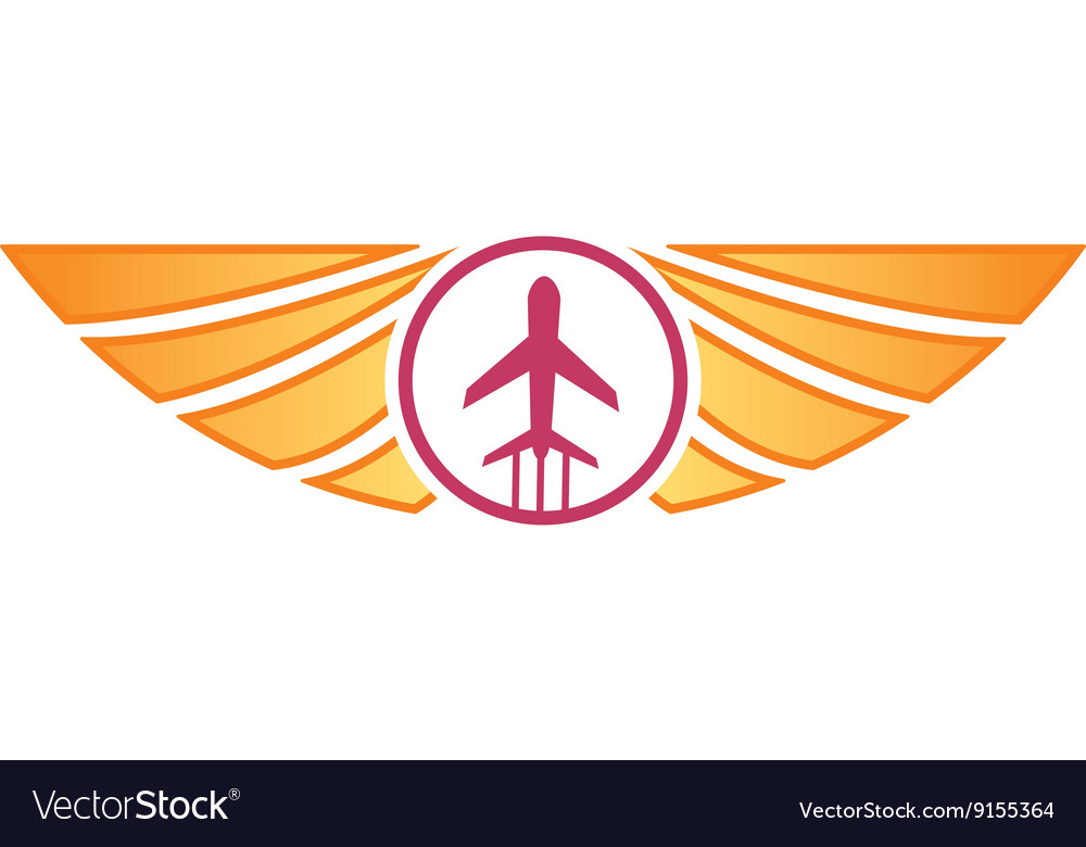 Logo airplane wings transportation travel holiday