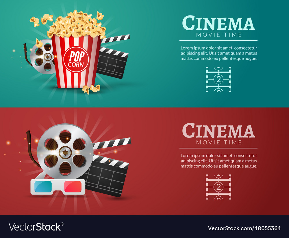 Movie film banner design template cinema concept Vector Image