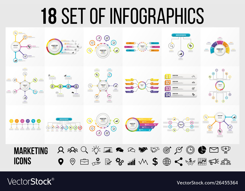 Set of infographics elements design template